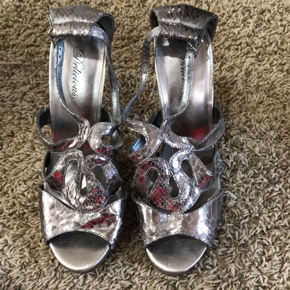 Silver Delicious heels. 5” heel.